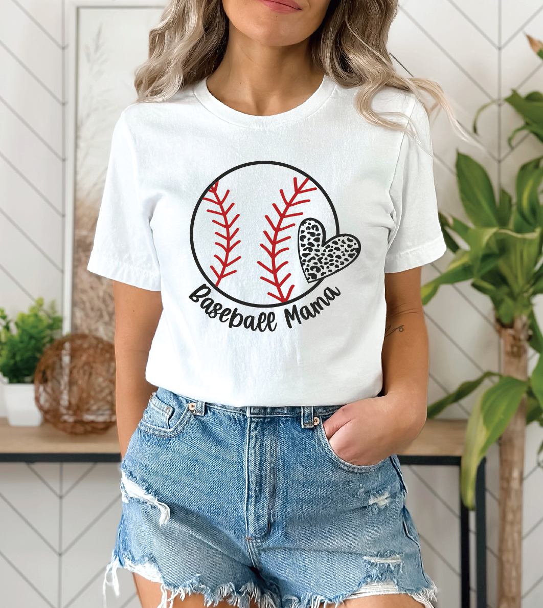 baseball mom gear Baseball Mama White crewneck T-shirt 2XL
