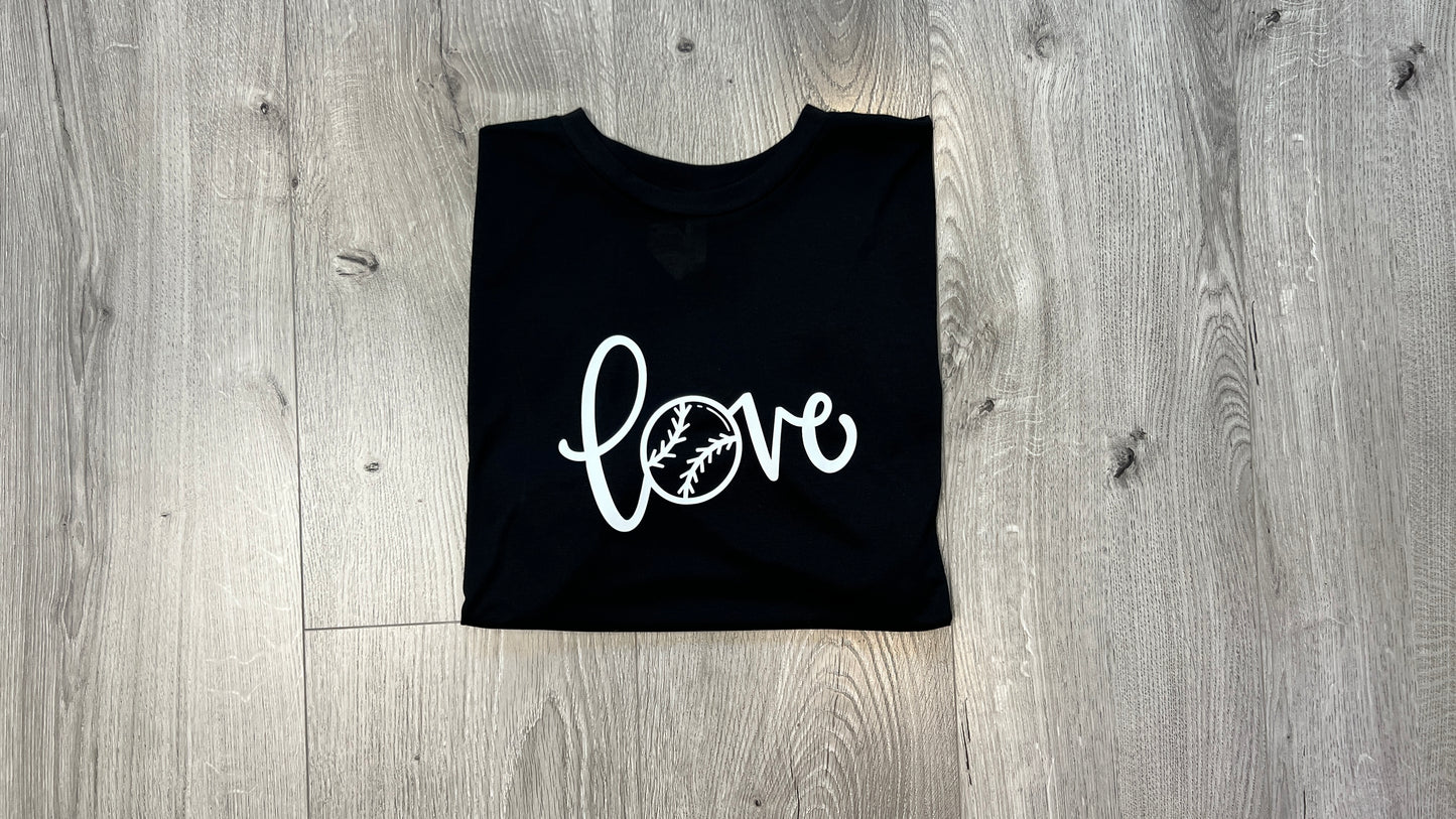 Love Baseball Women’s Sleeveless cuffed muscle tee