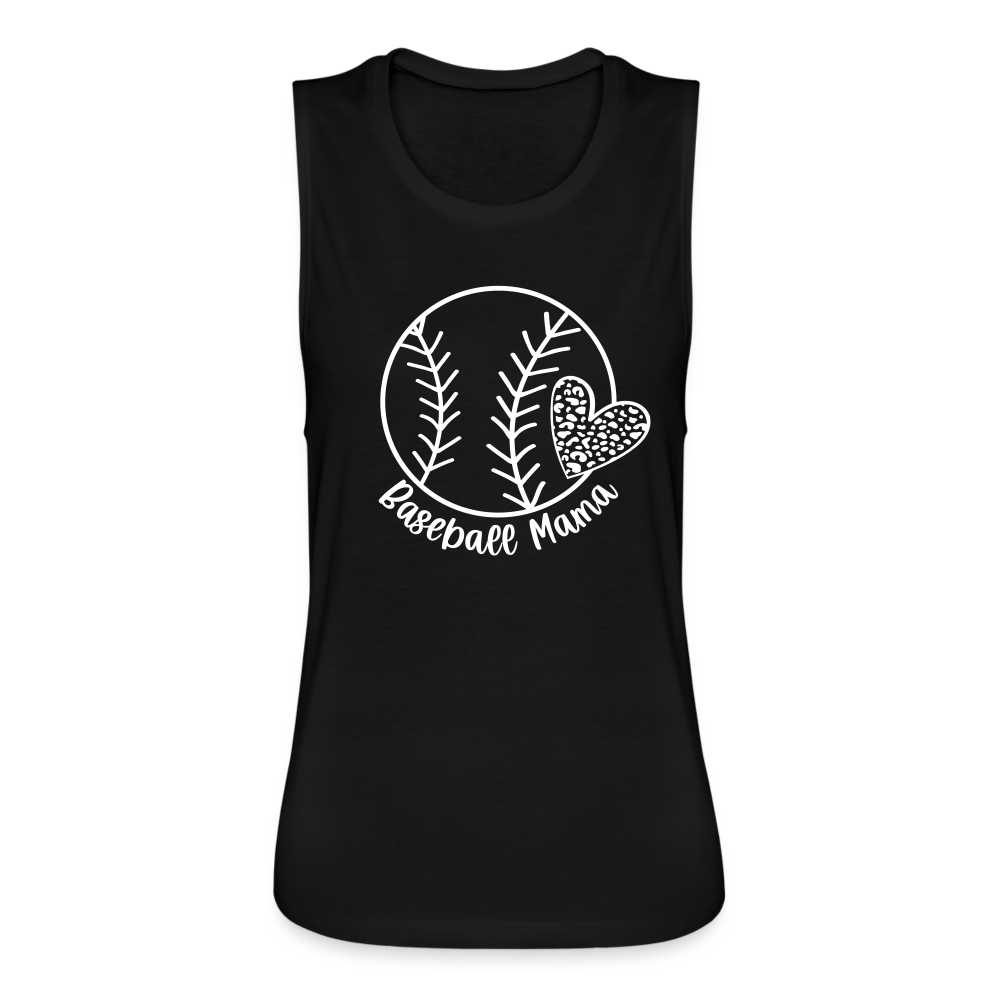 Baseball Mama Women's Flowy Muscle Tank - black