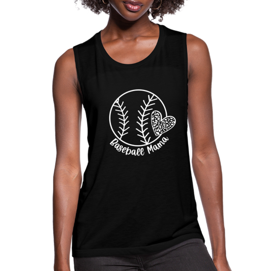 Baseball Mama Women's Flowy Muscle Tank - black