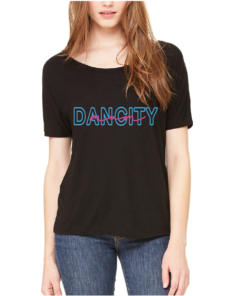 "DANCITY MOM" Outline design, Dance Mom Loose fit round neck T-shirt