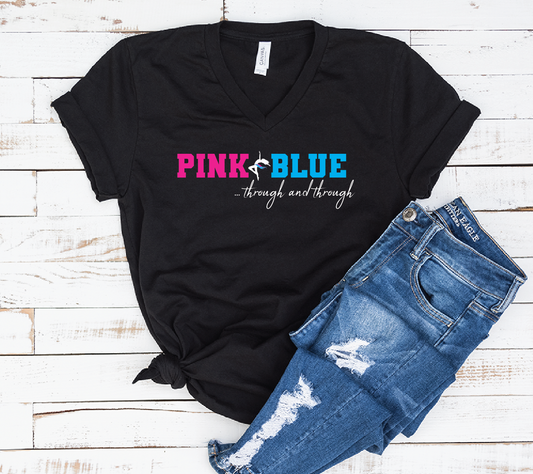 V-NECK Pink And Blue Through and Through Miami Dancity Studios Season 14 T-shirt