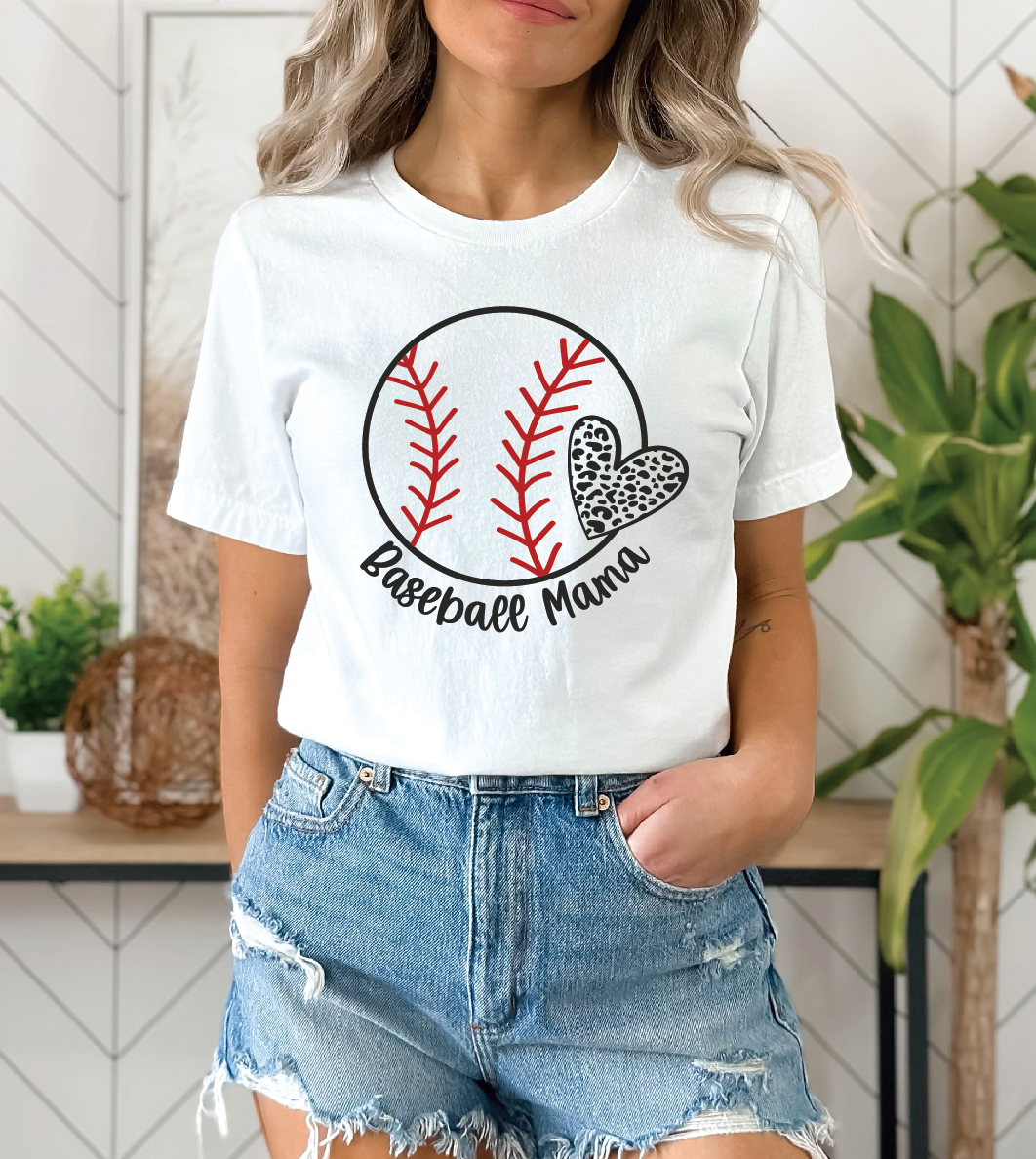 Baseball Mama White crewneck T-shirt